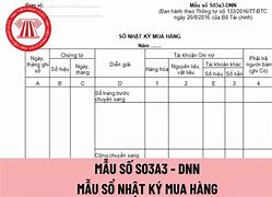 Mẫu Sổ Nhật Ký Mua Hàng